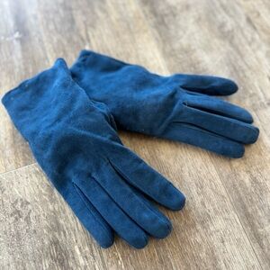 NWOT! Martelli Glove Factory - Elegant Blue Suede Gloves with Cashmere Lining